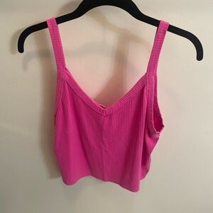 Pink Ribbed Tank Top